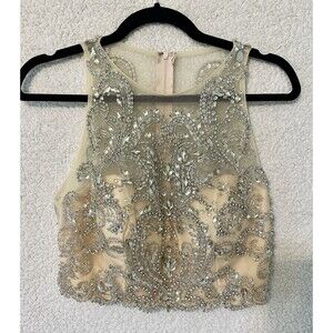 2 Pc‎ Mint Green Beading Beaded Long Prom Dress Pageant FINE Rhinestone